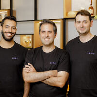 Founders of cybersecurity startup Legit Security (right to left): Liav Caspi, Roni Fuchs, and Lior Barak. (Omer Hacohen)