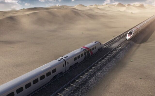 Illustrative: Etihad Rail trains chug across the United Arab Emirates. (Etihad Rail/Abu Dhabi Media Office)