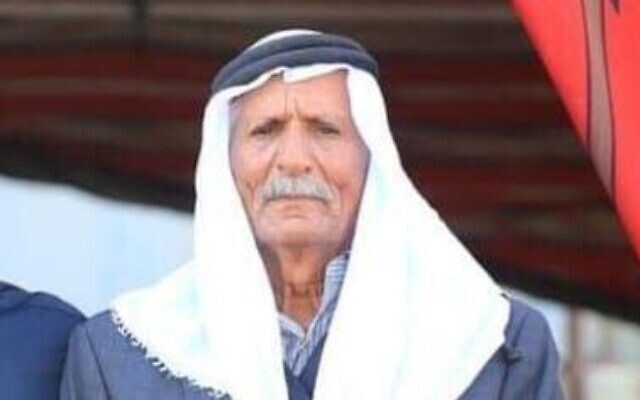 Eid Abu Hassan Al Ziyaddin, 70, who was shot dead near Beit Kama Junction in southern Israel, September 28, 2023. (Courtesy)