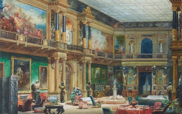 The Great Hall at the Château de Ferrières. Watercolor by Eugène Lami. From the Rothschild collection. (Courtesy of Christie's Images)