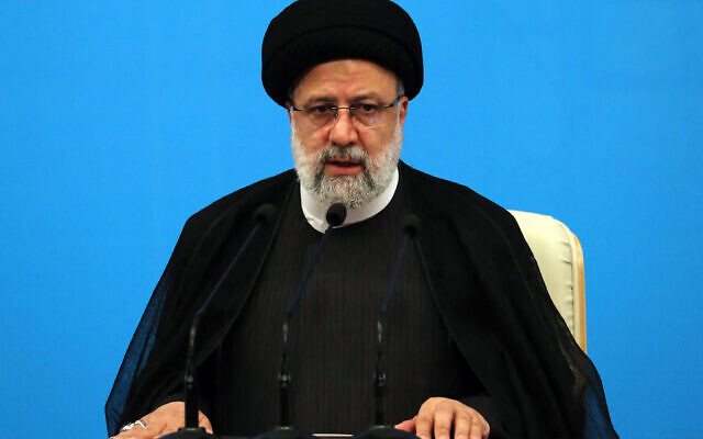 Iran's President Ebrahim Raisi holds a press conference in Tehran on August 29, 2023. (AFP)