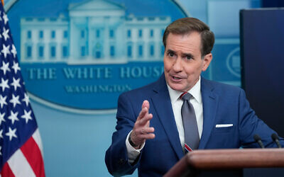 US National Security Council spokesman John Kirby speaks during the daily briefing at the White House in Washington, September 13, 2023. (AP Photo/Susan Walsh)
