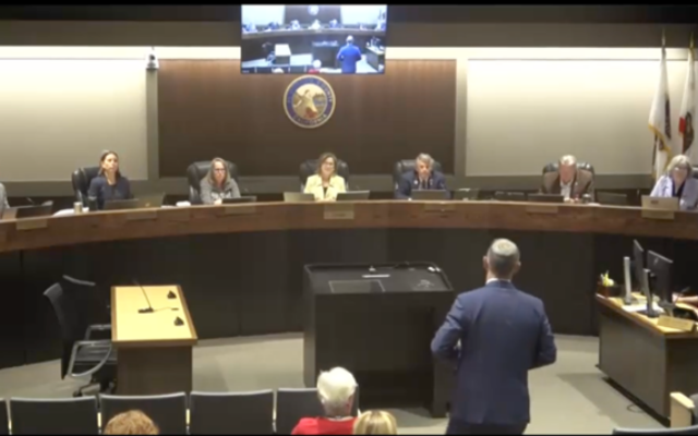 California Rabbi Evon Yakar addresses the El Dorado County Board of Supervisors prior to the a vote to rescind "American Christian Heritage Month," September 19, 2023. (YouTube screenshot: used in accordance with Clause 27a of the Copyright Law)