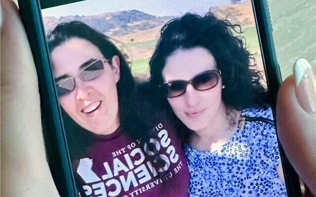 In this September, 2018 selfie image provided by Emma Tsurkov, right, she and Elizabeth Tsurkov are shown in Santa Clara Valley, California. (AP Photo/Eric Tucker)