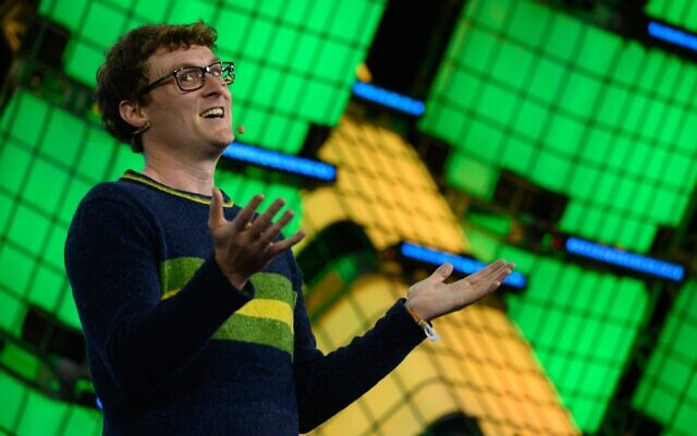 Irish entrepreneur and founder of Web Summit, Paddy Cosgrave, speaks during the first day of the Web Summit Rio 2023 at the RioCentro Expo Center in Rio de Janeiro, Brazil, on May 1, 2023. (Mauro Pimentel/AFP)