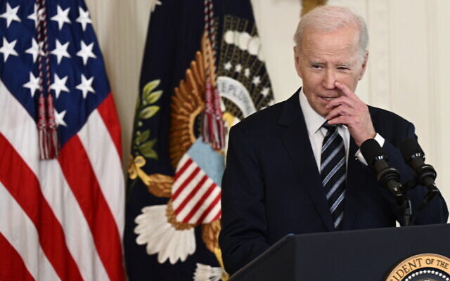US President Joe Biden speaks at the White House in Washington on October 24, 2023. (Brendan Smialowski/AFP)