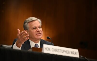 FBI Director Christopher Wray testifies during a Senate Homeland Security and Government Affairs Committee hearing on Capitol Hill in Washington, October 31, 2023. (Mandel Ngan/AFP)