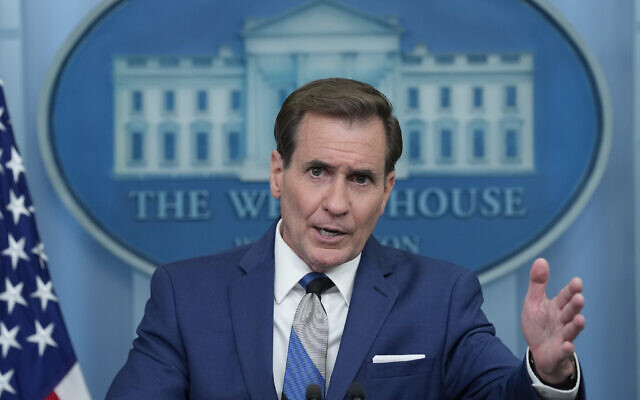 US National Security Council spokesman John Kirby speaks during the daily briefing at the White House in Washington, Monday, June 12, 2023. (AP Photo/Susan Walsh)