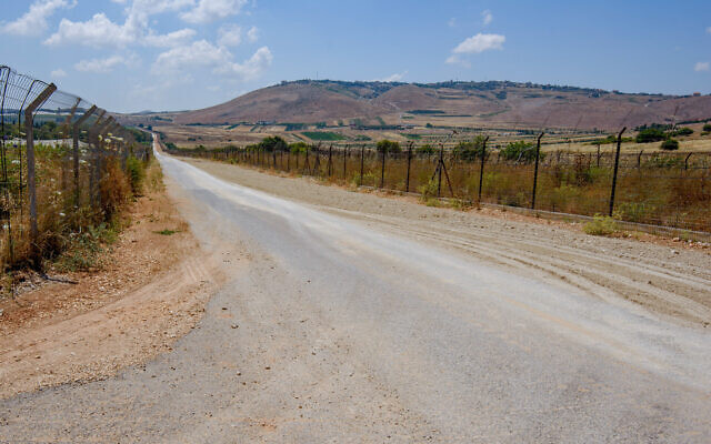 View of the border fence with Lebanon, near Avivim, June 13, 2023 (Ayal Margolin/Flash90)