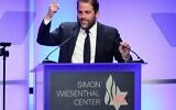 Brett Ratner speaks at The Simon Wiesenthal Center's 2017 National Tribute Dinner at The Beverly Hilton Hotel in Beverly Hills, Calif., April 5, 2017. (Frederick M. Brown/Getty Images via JTA)