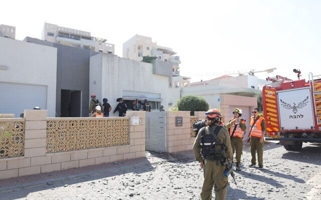 A home damaged in a rocket strike in Ashkelon October 13, 2023. (credit: fire and rescue services)