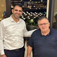 Communications Minister Shlomo Karhi and Knesset Economy Committee chairman David Bitan arrive in Saudi Arabia on October 2, 2023. (Communications Ministry)