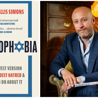 Jewish Chronicle Editor Jake Wallis Simons, and his new book, 'Israelophobia.' (Courtesy of the Jewish Chronicle)
