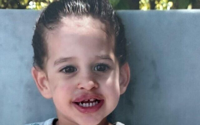 Avigail Idan, 4, was taken captive by Hamas terrorists on October 7, 2023 from Kibbutz Kfar Aza. Both of Avigail's parents were murdered. She was released on November 26, 2023. (Courtesy)
