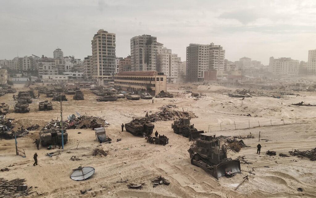 Israel troops operating in the Gaza Strip in this handout photo released on November 16, 2023. (IDF)