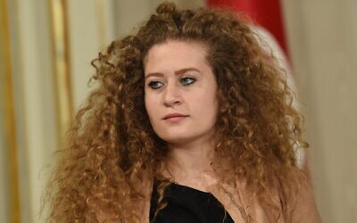 File: Palestinian activist Ahed Tamimi, as she waits to meet with the Tunisian president in the capital Tunis on October 2, 2018. (FETHI BELAID / AFP)