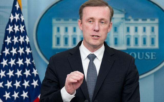US National Security Adviser Jake Sullivan speaks during the daily briefing in the Brady Briefing Room of the White House in Washington, DC, on November 13, 2023. (SAUL LOEB / AFP)
