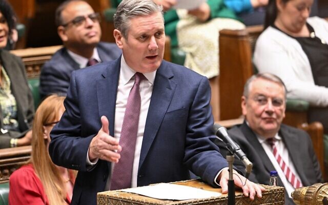 A handout photo released by the UK Parliament shows Britain's Labour Party leader Keir Starmer speaking in the House of Commons, in London, November 15, 2023. (AFP PHOTO / Maria Unger /UK Parliament)