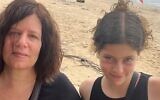 Mother and daughter Raaya and Hila Rotem, taken captive by Hamas terrorists on October 7, 2023, from their home in Kibbutz Be'eri. Hila was released on November 26, 2023 and Raaya was released on November 29, 2023. (Courtesy)