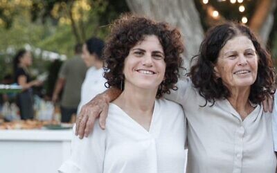 Ofra Keidar, right, and her daughter Yael Keidar. Ofra was taken captive by Hamas terrorists from Kibbutz Be'eri on October 7, 2023 (Courtesy)
