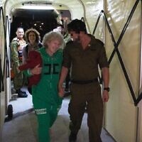 Ruti Munder after her release from Hamas captivity on November 24, 2023. (Israel Defense Forces)