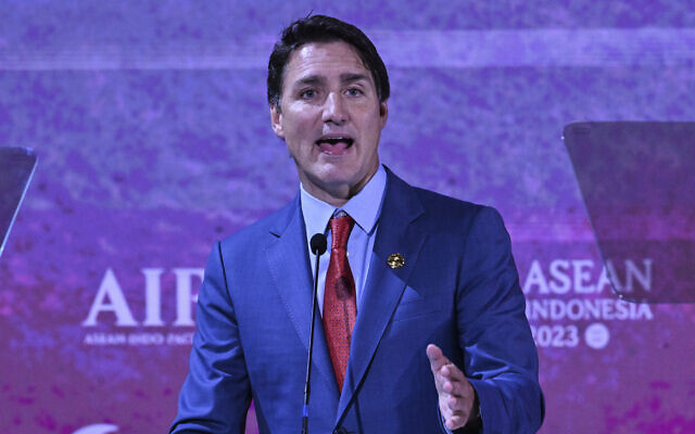 Canada's Prime Minister Justin Trudeau speaks during the leaders talk at the ASEAN-Indo-Pacific Forum (AIPF) on the sidelines of the Association of the Southeast Asian Nations (ASEAN) Summit in Jakarta, Indonesia, September 6, 2023. (Adek Berry/Pool Photo via AP)