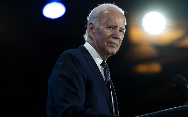US President Joe Biden speaks at a welcome reception for Asia-Pacific Economic Cooperative leaders at the Exploratorium, in San Francisco, November 15, 2023. (Doug Mills/The New York Times via AP, Pool)