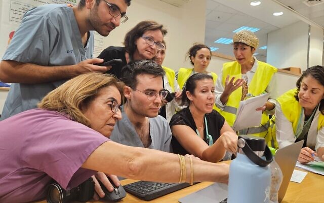Staff working at Soroka Medical Center in Beersheba in a handout photo. (Courtesy: Soroka)