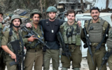 Aussie influencer Nate Buzolic (third from right) says he came to Israel to help fight the social media battle (Courtesy)