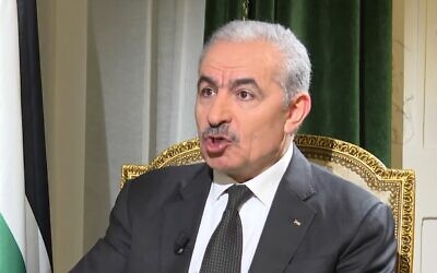 Palestinian Authority Prime Minister Mohammed Shtayyeh speaks in an interview, Paris, France, November 9, 2023. (France24 screenshot: used in accordance with Clause 27a of the Copyright Law)