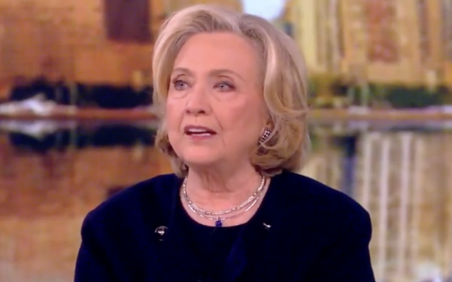 Former US secretary of state Hillary Clinton appears on 'The View,' November 8, 2023 (Screen grab used in accordance with Clause 27a of the Copyright Law)