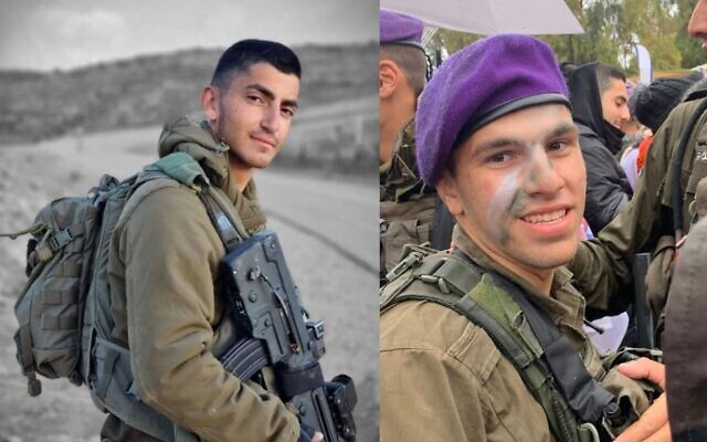 Staff Sgt. Itay Yehuda (left) and Staff Sgt. Shay Arvas (IDF)