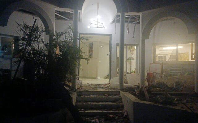 A home in central Israel after a rocket strike from Gaza  (Fire and Rescue Services)