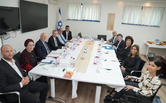 The Judicial Selection Committee meets for the first time in over 18 months in Jerusalem, on November 16, 2023. (GPO)