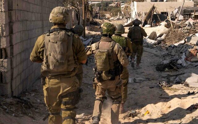 IDF troops operating in the Gaza Strip in a picture released November 4, 2023. (Israel Defense Forces)