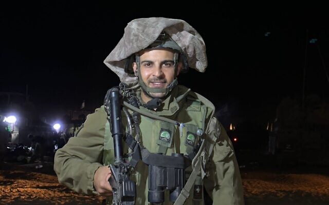 Lt. Col. Salman Habaka, the commander of the 188th Armored Brigade’s 53rd Battalion, on October 30, 2023. (Israel Defense Forces)