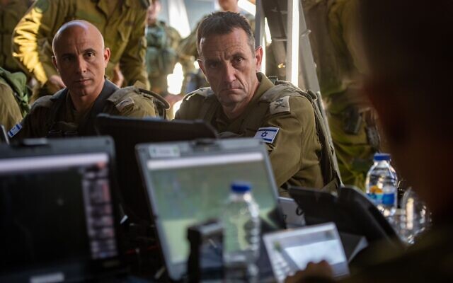 This handout photo shows IDF Chief of Staff Lt. Gen. Herzi Halevi holding an assessment at the 210th Division in northern Israel, November 5, 2023. (Israel Defense Forces)