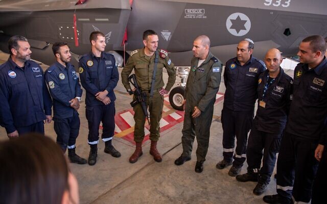 IDF Chief of Staff Lt. Gen. Herzi Halevi speaks to soldiers at the Nevatim airbase, November 6, 2023. (Israel Defense Forces)