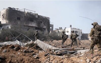 IDF troops operate in the northern Gaza Strip in this handout photo released for publication on November 8, 2023. (IDF)