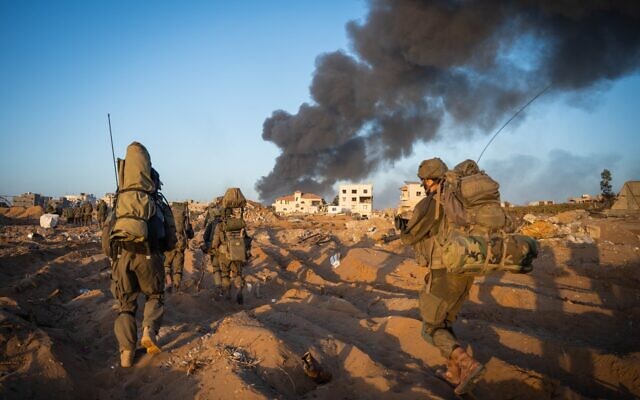 IDF forces in northern Gaza in a handout photo from November 12, 2023. (Israel Defense Forces)