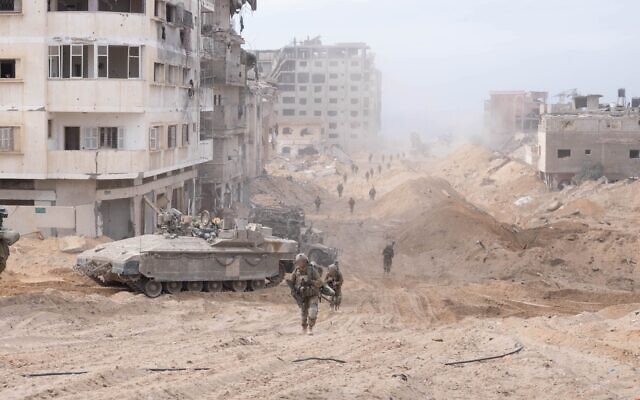IDF troops operate in northern Gaza in this handout photo released on November 23, 2023. (IDF)
