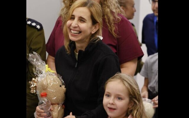 Danielle Alon with daughter Emilia at Schneider Medical Center in Petah Tikva, November 25, 2023 (Courtesy)