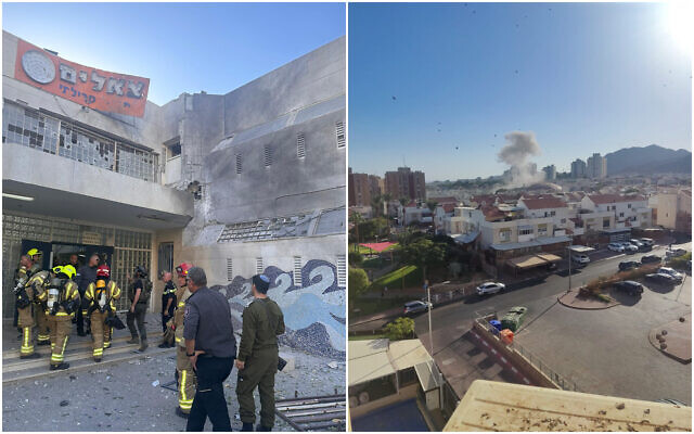 The scene of a blast in Eilat caused by a drone launched from Syria, November 9, 2023. (Courtesy)