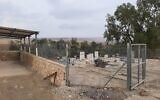 A fence in the area of the Beit She'an New Cemetery where non-Jews and people who died by suicide are buried. (Rabbi Yosef Yitzhak Lesri)