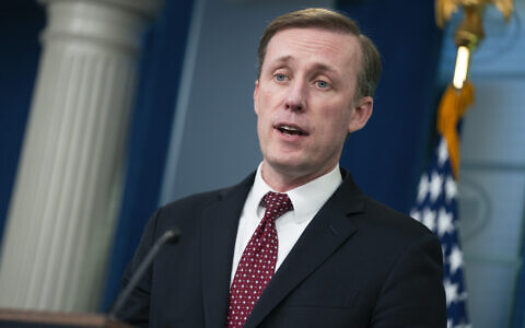 White House national security adviser Jake Sullivan speaks during a press briefing at the White House, December 4, 2023, in Washington. (AP Photo/Evan Vucci)