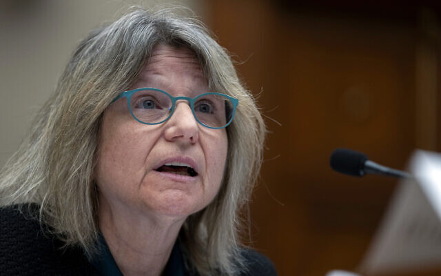 Massachusetts Institute of Technology (MIT) president Sally Kornbluth speaks during a hearing of the US House Committee on Education on Capitol Hill, December 5, 2023 in Washington. (AP Photo/Mark Schiefelbein)