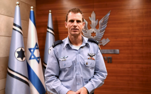 Brig. Gen. Omer Tischler, the IAF's chief of staff, issues a video statement December 27, 2023. (Israel Defense Forces)