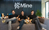 Founders of Israeli data startup Mine (from right to left): Kobi Nissan, Gal Ringel, and Gal Galon. (Courtesy)