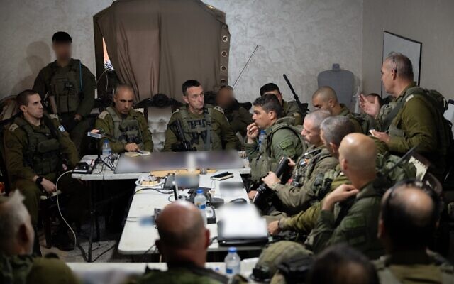 IDF Chief of Staff Lt. Gen. Herzi Halevi holds a meeting in the Gaza Strip, December 4, 2023. (Israel Defense Forces)