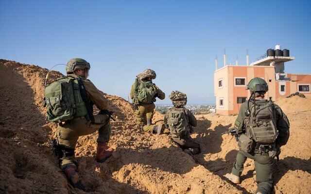 IDF troops seen operating in the Gaza Strip in this handout photo released for publication on December 10, 2023. (IDF)